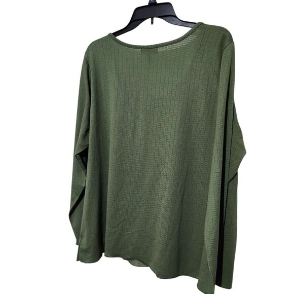 Jessica Simpson Longsleeve Top Size 3X Green Sheer Ringtone Buttons.  New - Picture 5 of 12